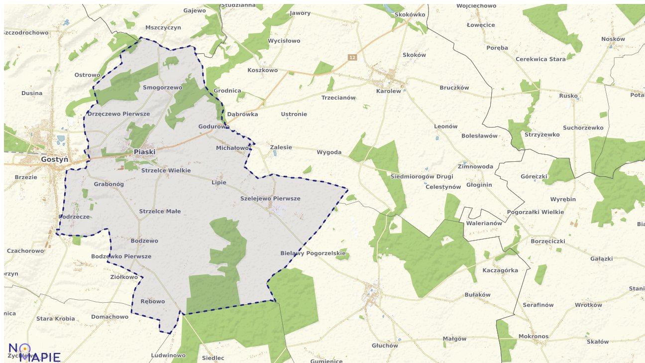 Mapa wyborów do sejmu Piaski